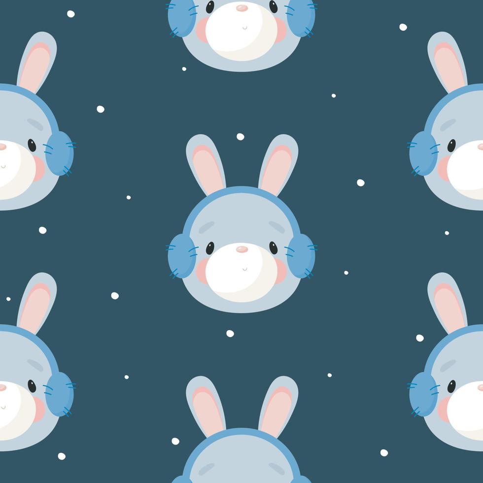 Seamless Pattern with Cute Rabbit. Vector illustration. For greeting card, posters, banners, the card, printing on the pack, printing on clothes, fabric, wallpaper.