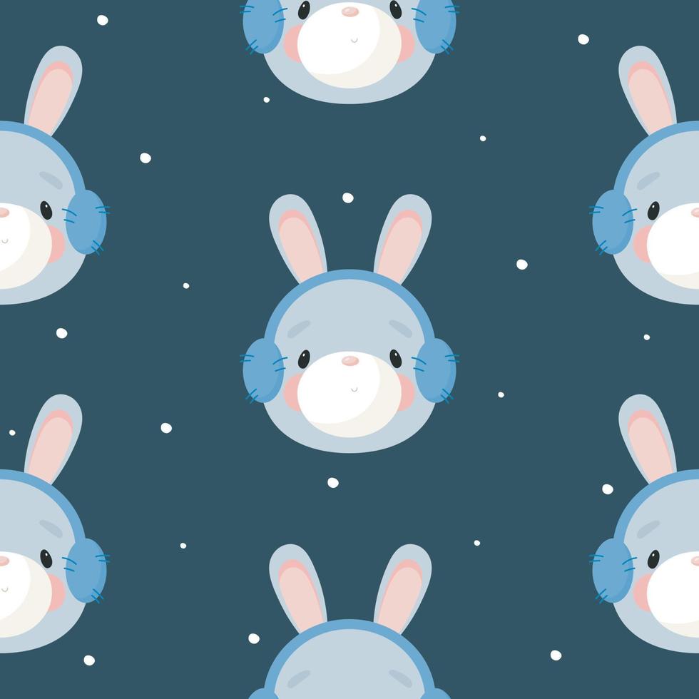 Seamless Pattern with Cute Rabbit. Vector illustration. For greeting card, posters, banners, the card, printing on the pack, printing on clothes, fabric, wallpaper.