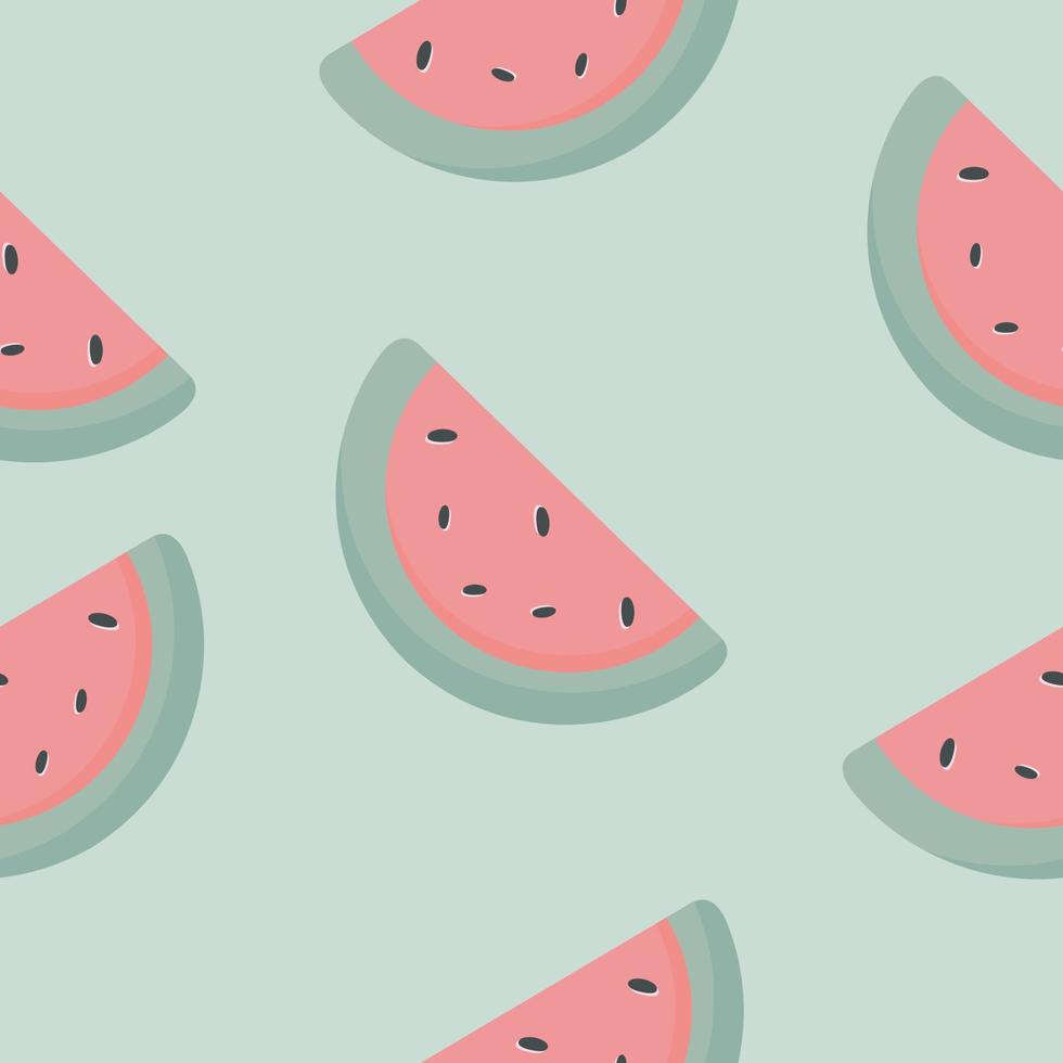 Seamless Pattern with Watermelon. Vector illustration. For greeting card, posters, banners, the card, printing on the pack, printing on clothes, fabric, wallpaper.