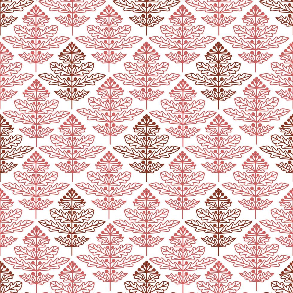 Seamless hand-drawn floral pattern. Monochrome palette. Fantasy leaves of various plants. Geometry. Damascus. Vector illustration