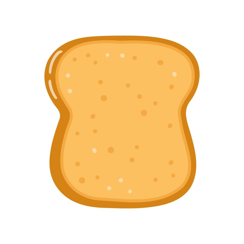 lindo y divertido personaje de pan tostado en rodajas. icono de ilustración de personaje kawaii de dibujos animados dibujados a mano vectorial. aislado sobre fondo blanco. concepto de personaje de pan tostado en rodajas vector