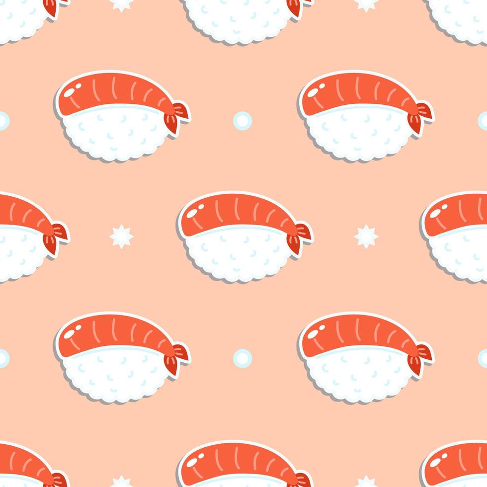 Cute funny sushi concept seamless blue pattern. Vector hand drawn cartoon kawaii character illustration icon. Cute kawaii sushi cartoon seamless pattern concept