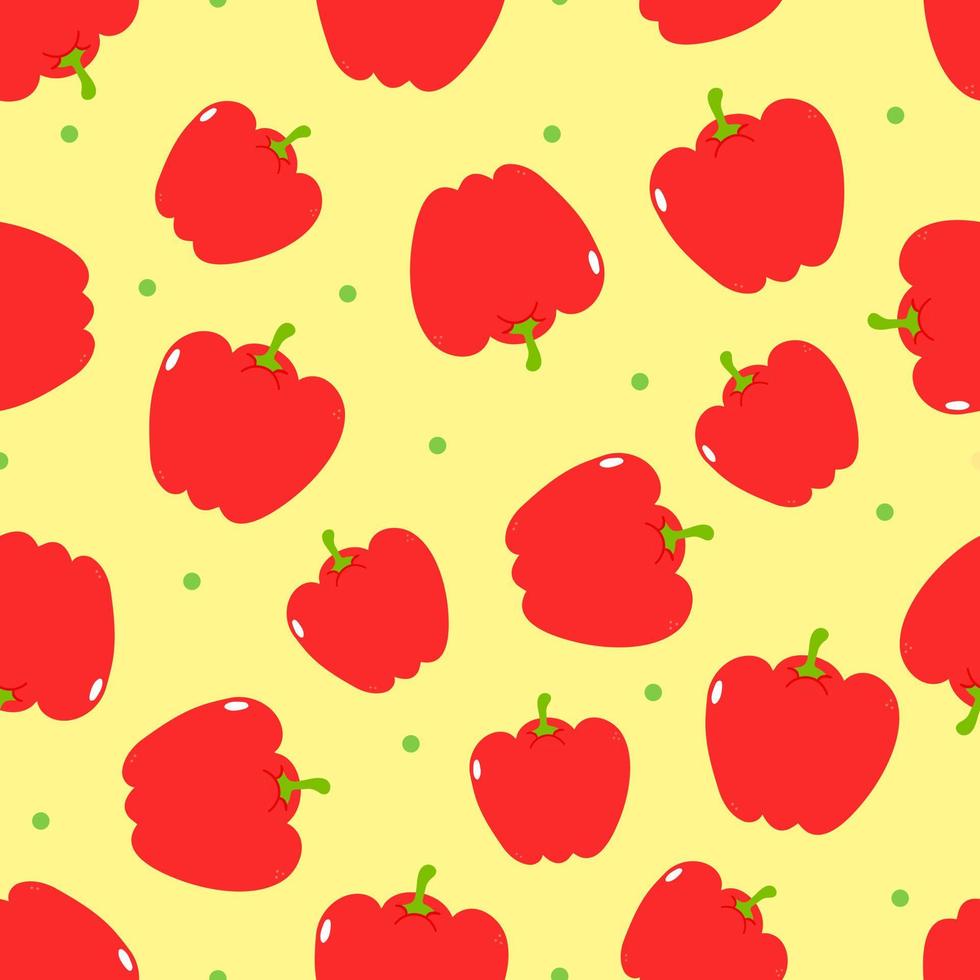 Cute funny red pepper concept seamless pattern. Vector hand drawn cartoon kawaii character illustration icon. Cute kawaii pepper cartoon seamless pattern concept