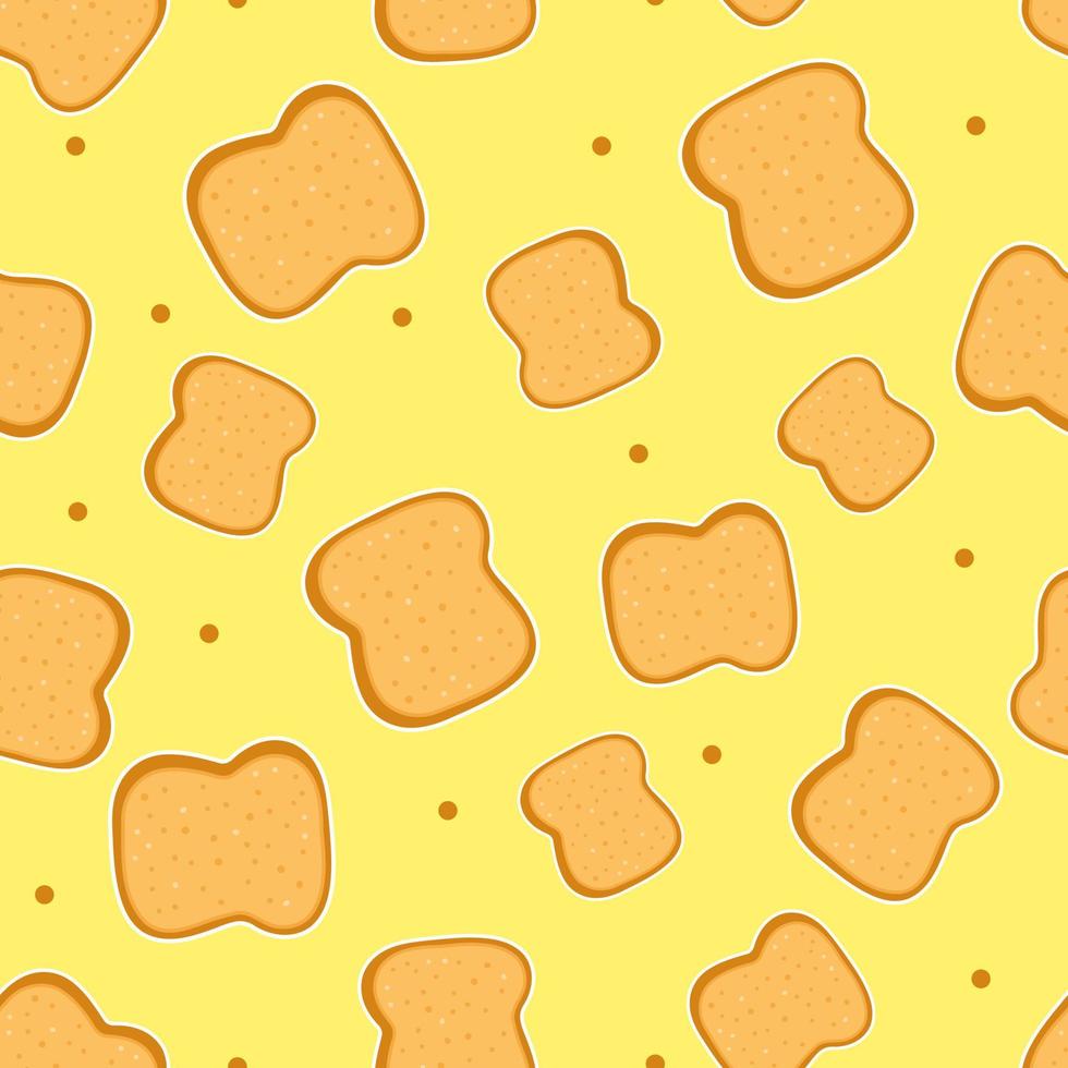 Cute funny sliced toast bread pattern character. Vector hand drawn cartoon kawaii character illustration icon. Isolated on white background. Sliced toast bread character concept