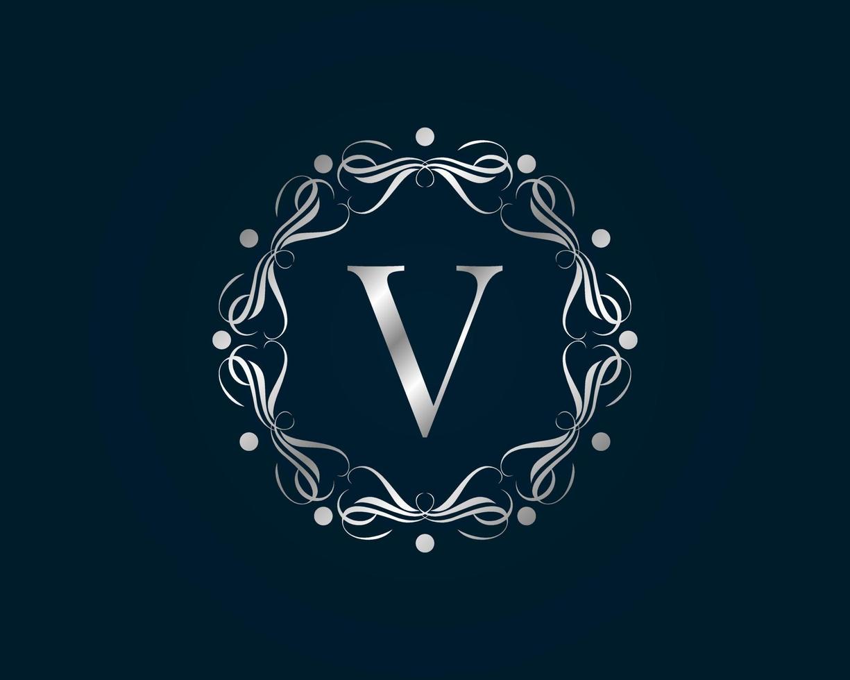 graceful letter V vector