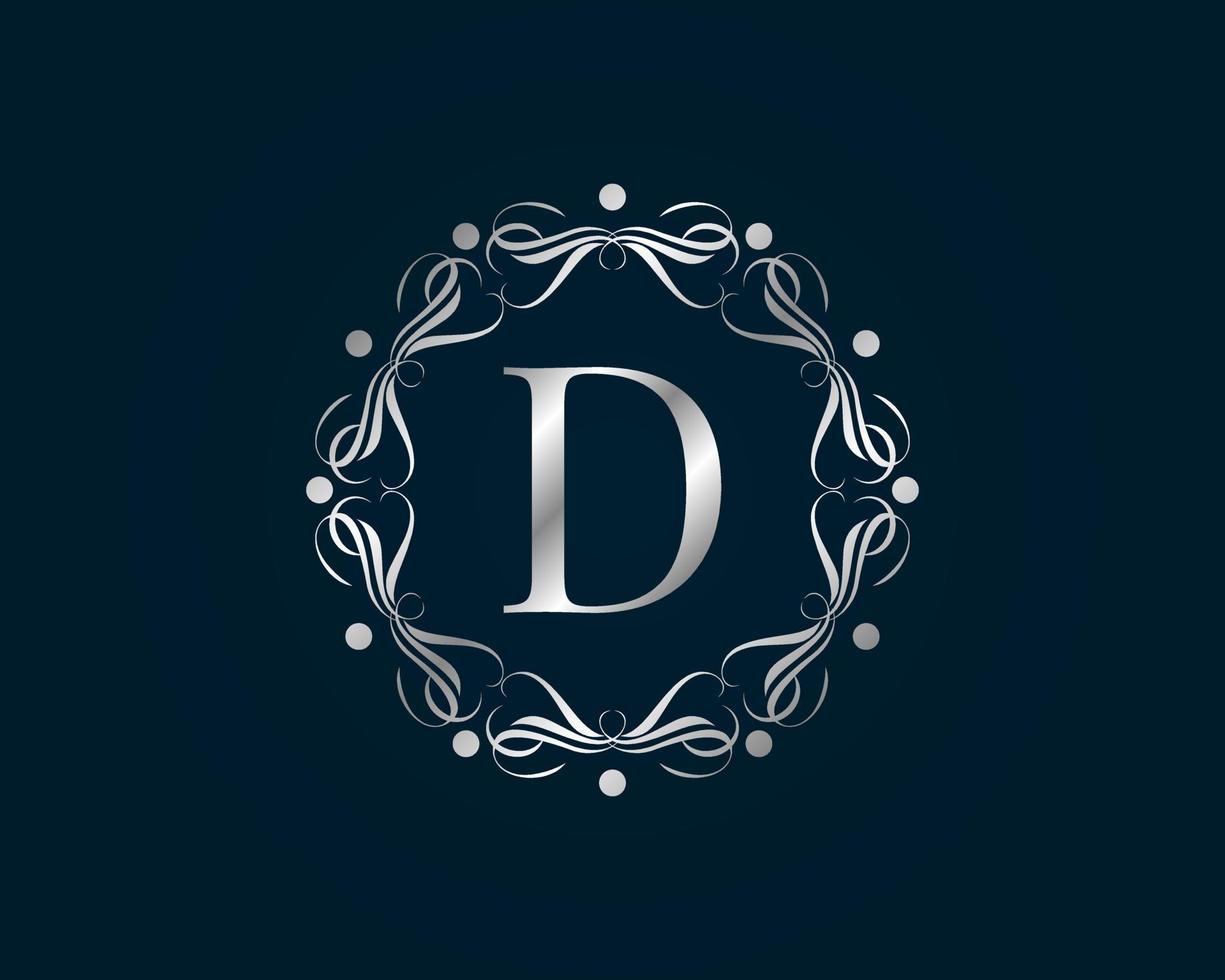 graceful letter D vector