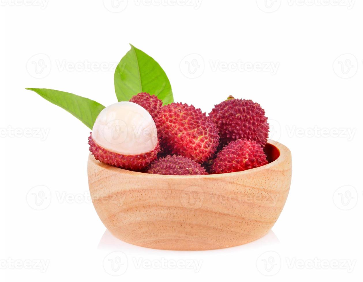 lychees litschi isolated on white background photo
