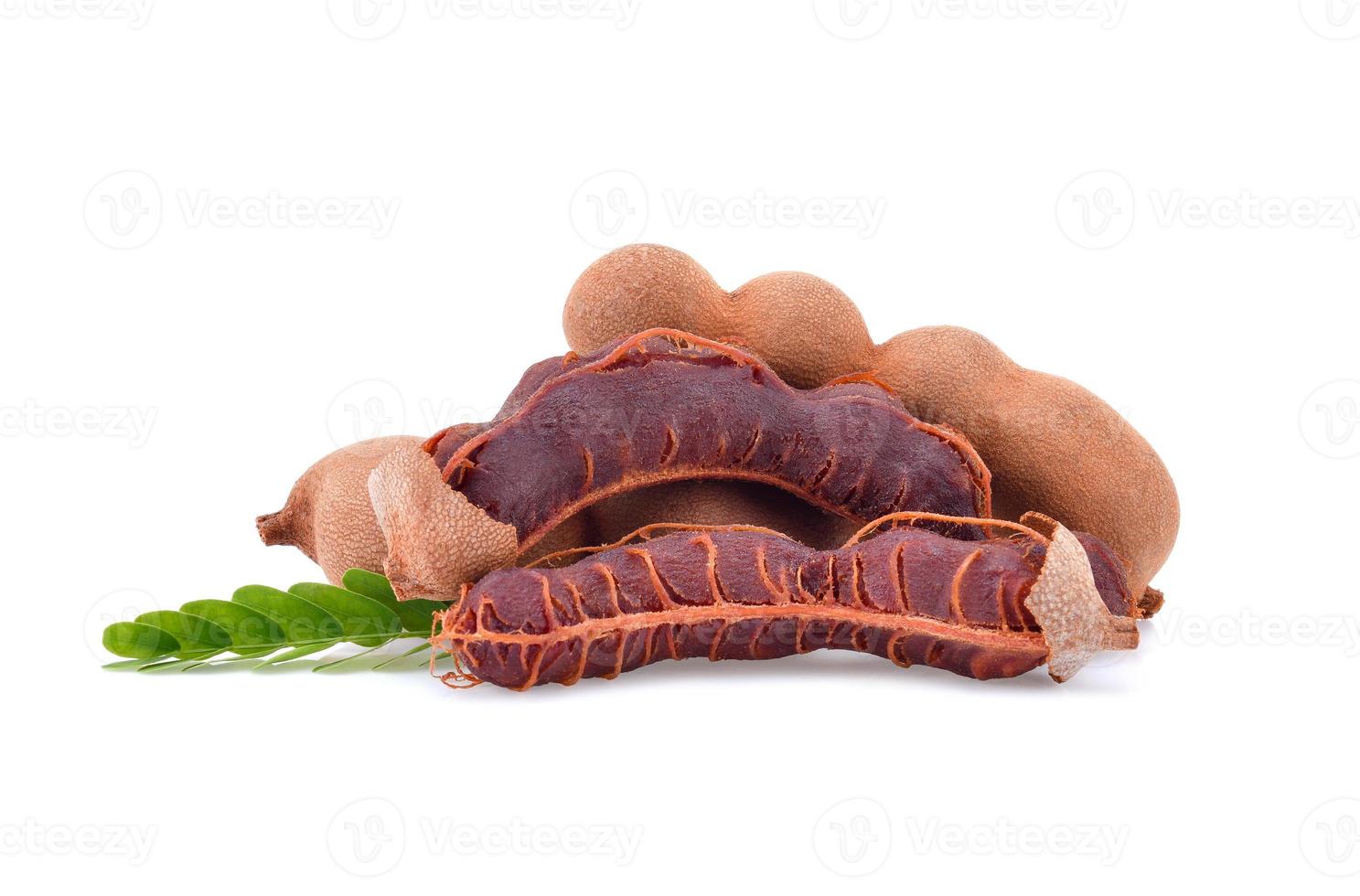 Sweet tamarind isolated on white background. Close up photo