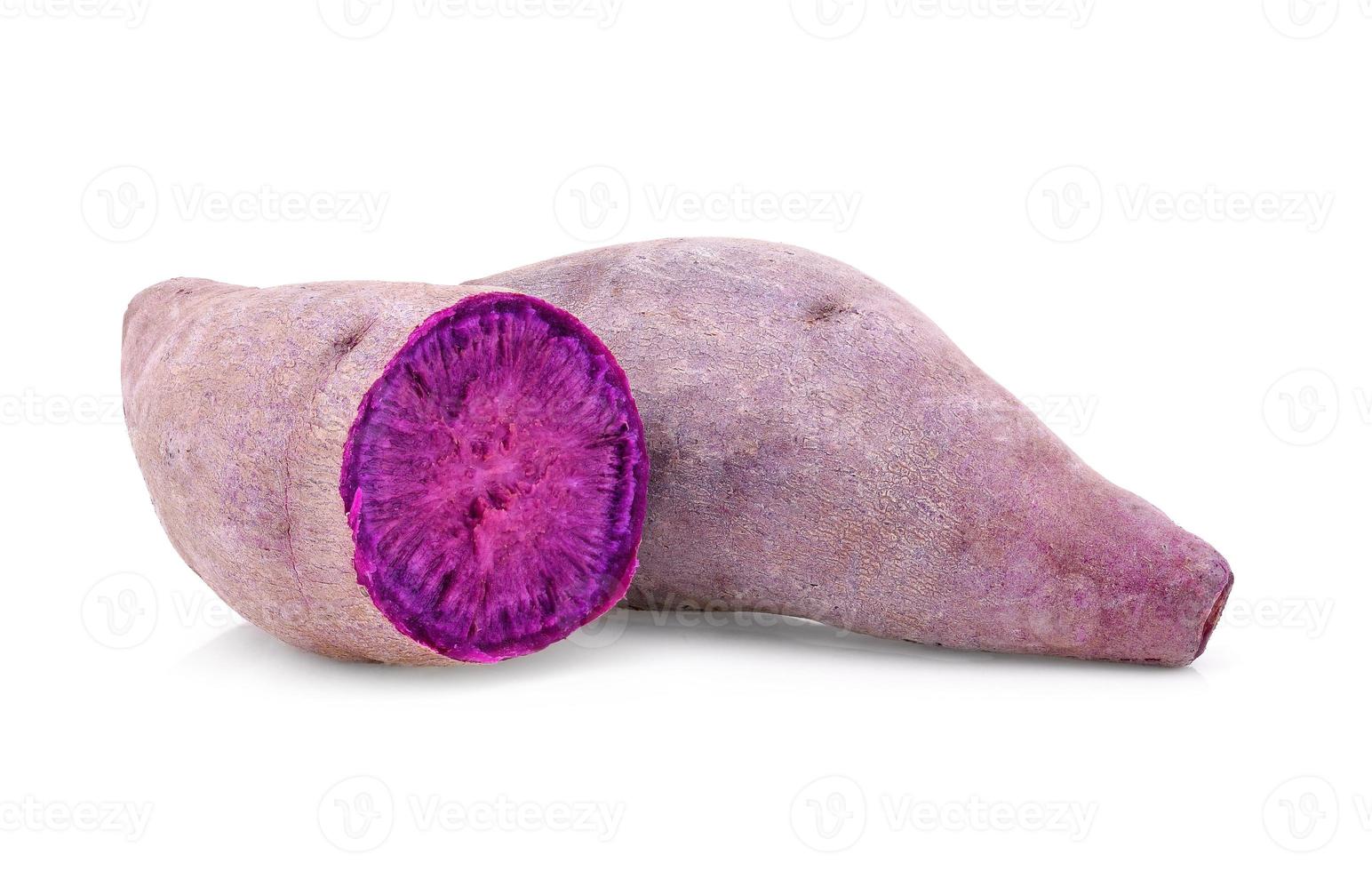 purple yams on isolated white background photo