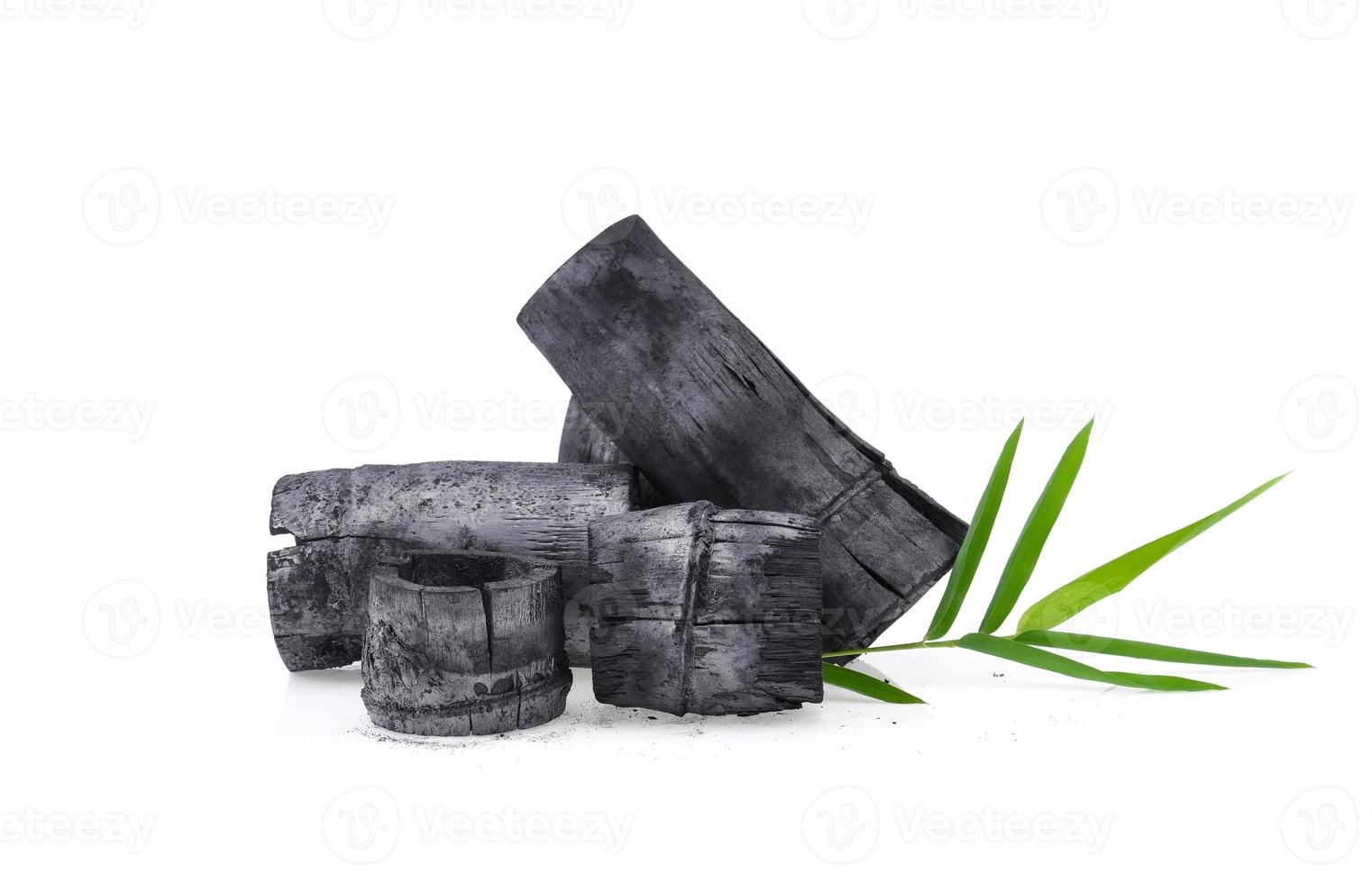 Bamboo charcoal isolated on white background. photo