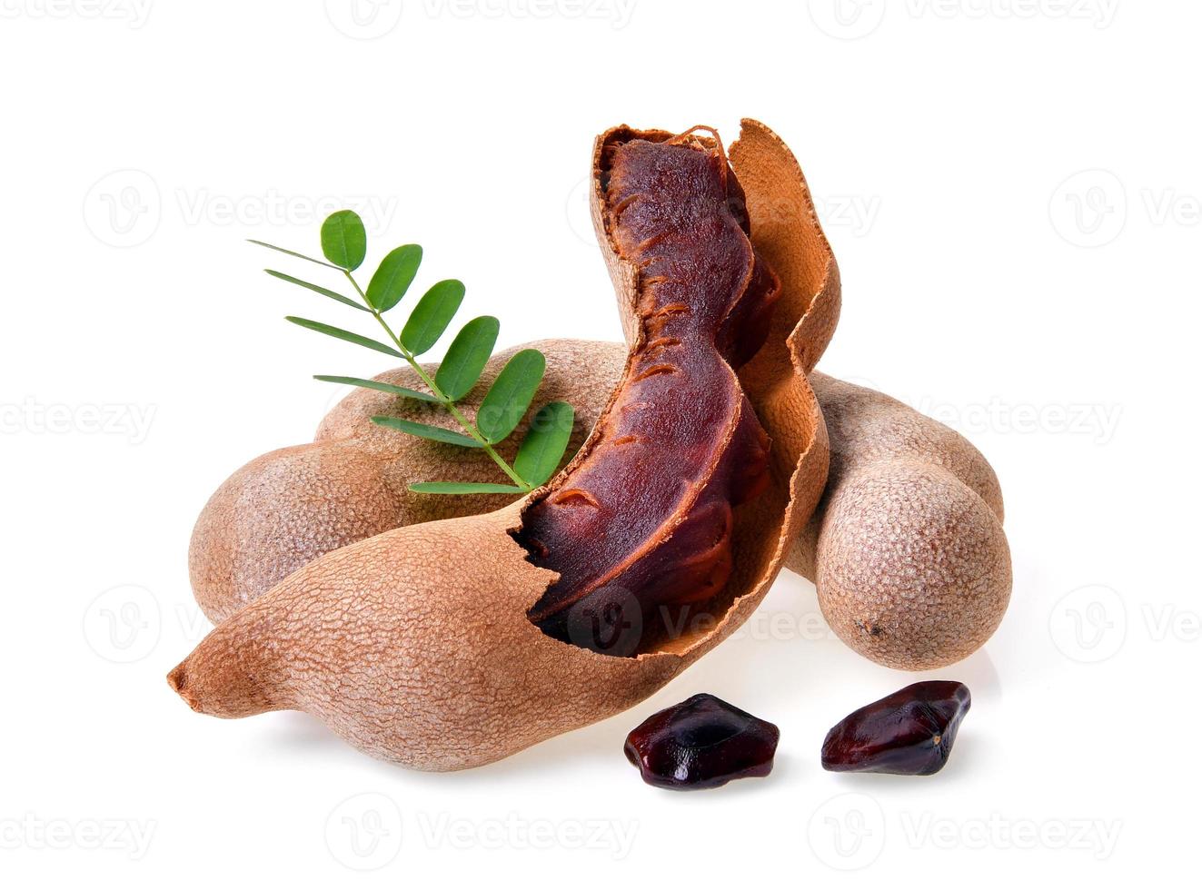 Sweet tamarind isolated on white background photo