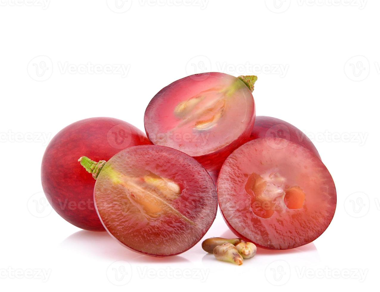 red grapes isolated on white background photo