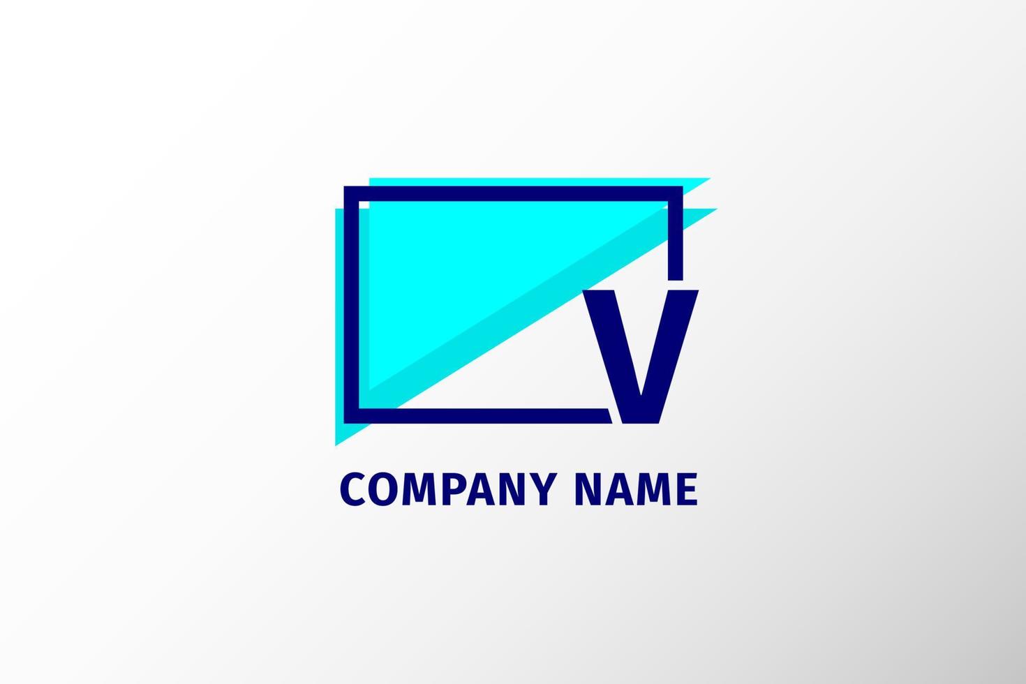 marco de pantalla letra v. logotipo corporativo profesional moderno y destacado vector