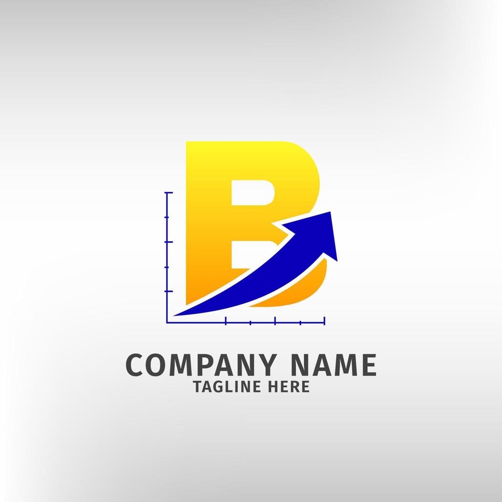 letter B traffic sales icon logo template for marketing company and financial or any other business vector