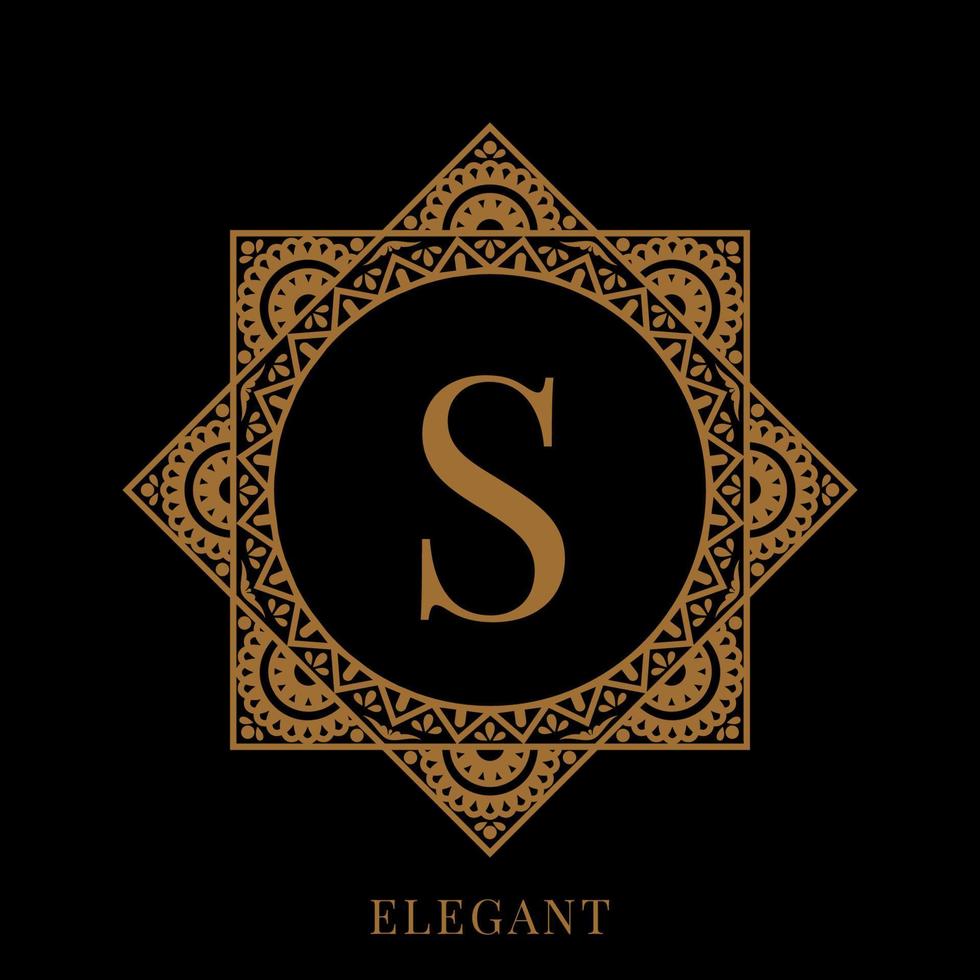 elegant letter S mandala logo template vector