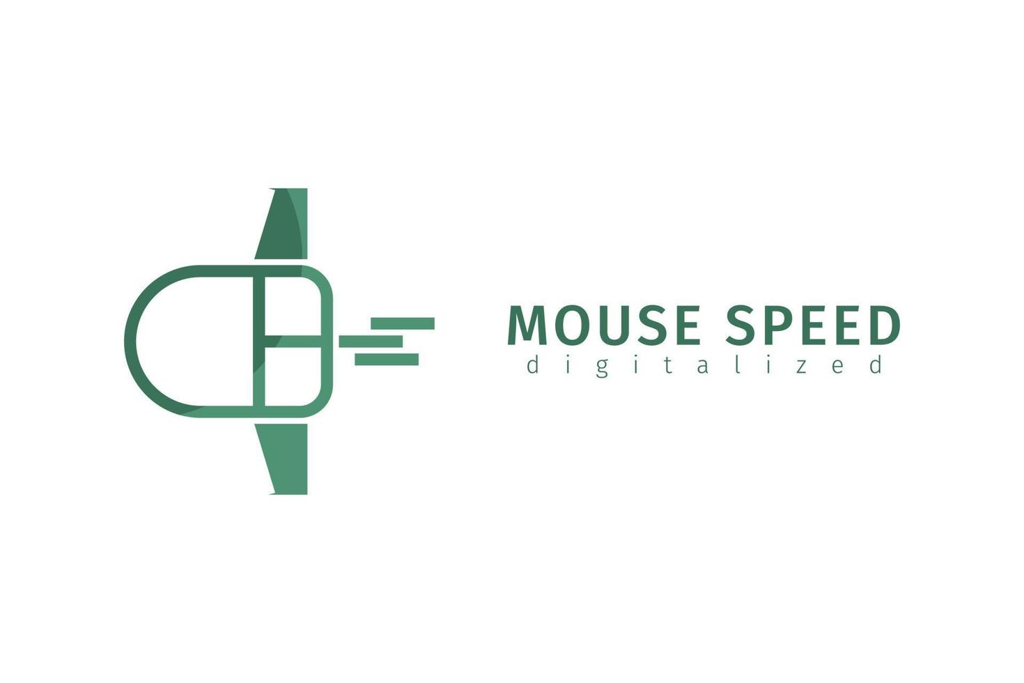 mouse speed logo for internet services, computer and laptop or gadget optimization vector