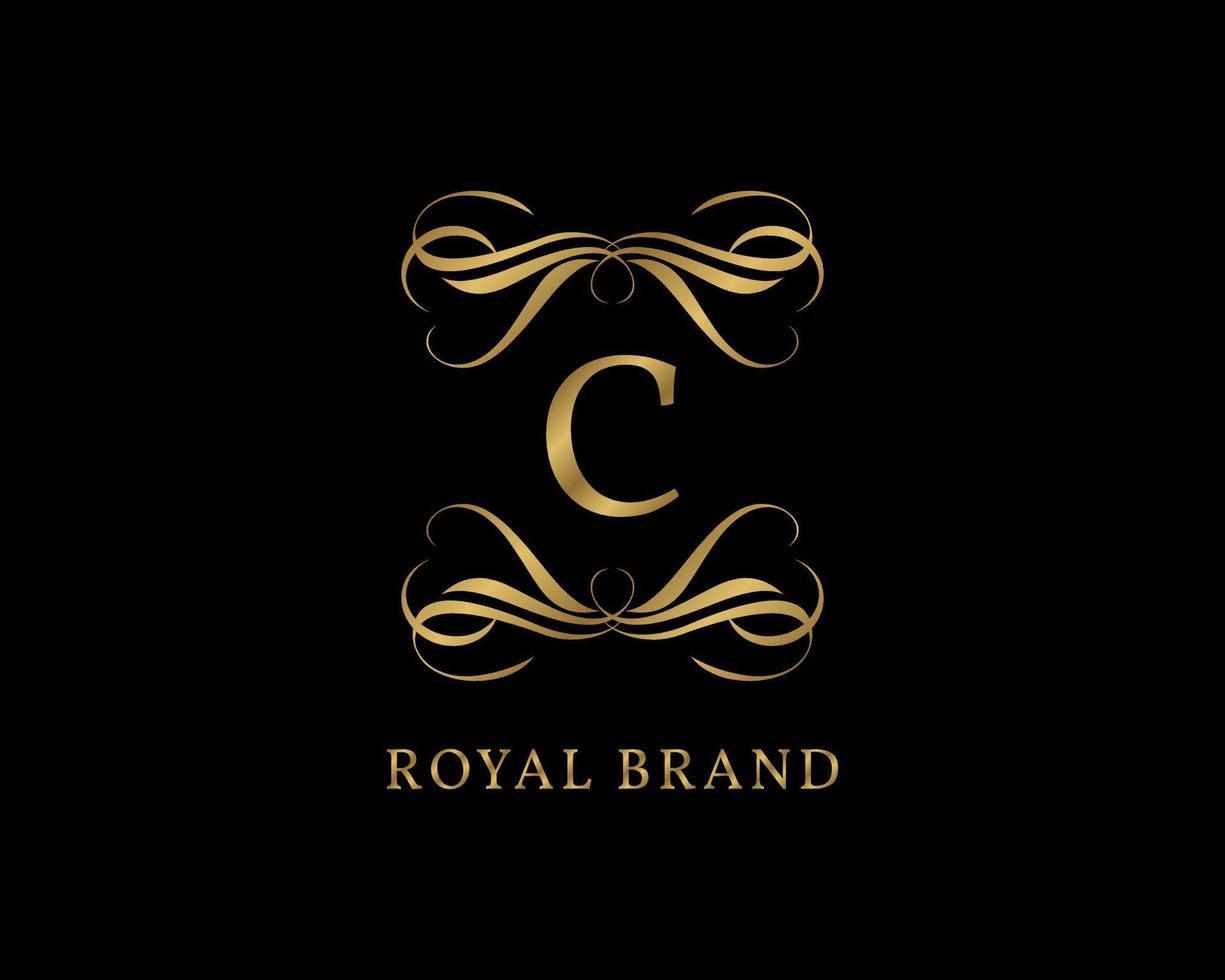 graceful letter C vector