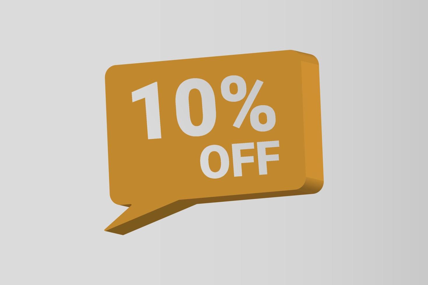 10 percent off sale 3d text box vector design element