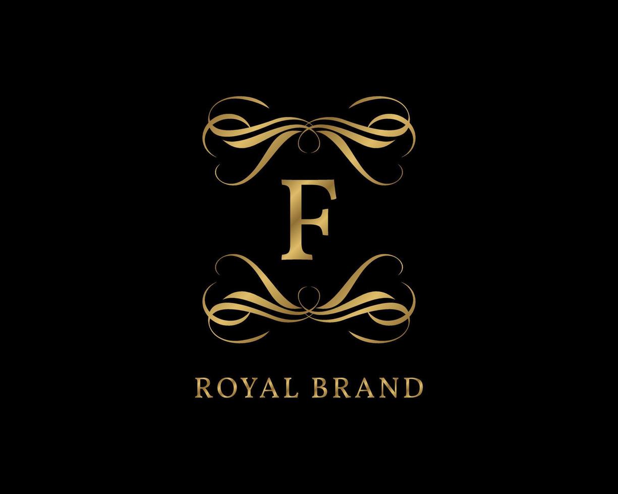 graceful letter F vector