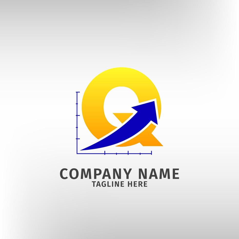 letter Q traffic sales icon logo template for marketing company and financial or any other business vector