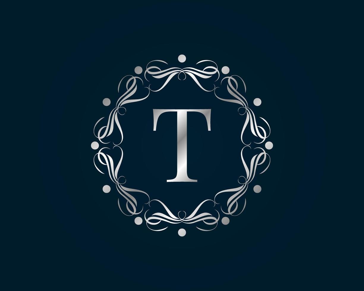 graceful letter T vector