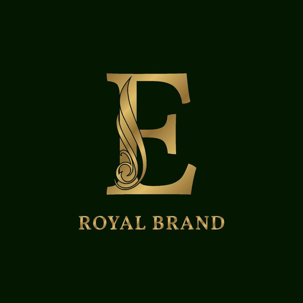 decorative letter E swirl vector