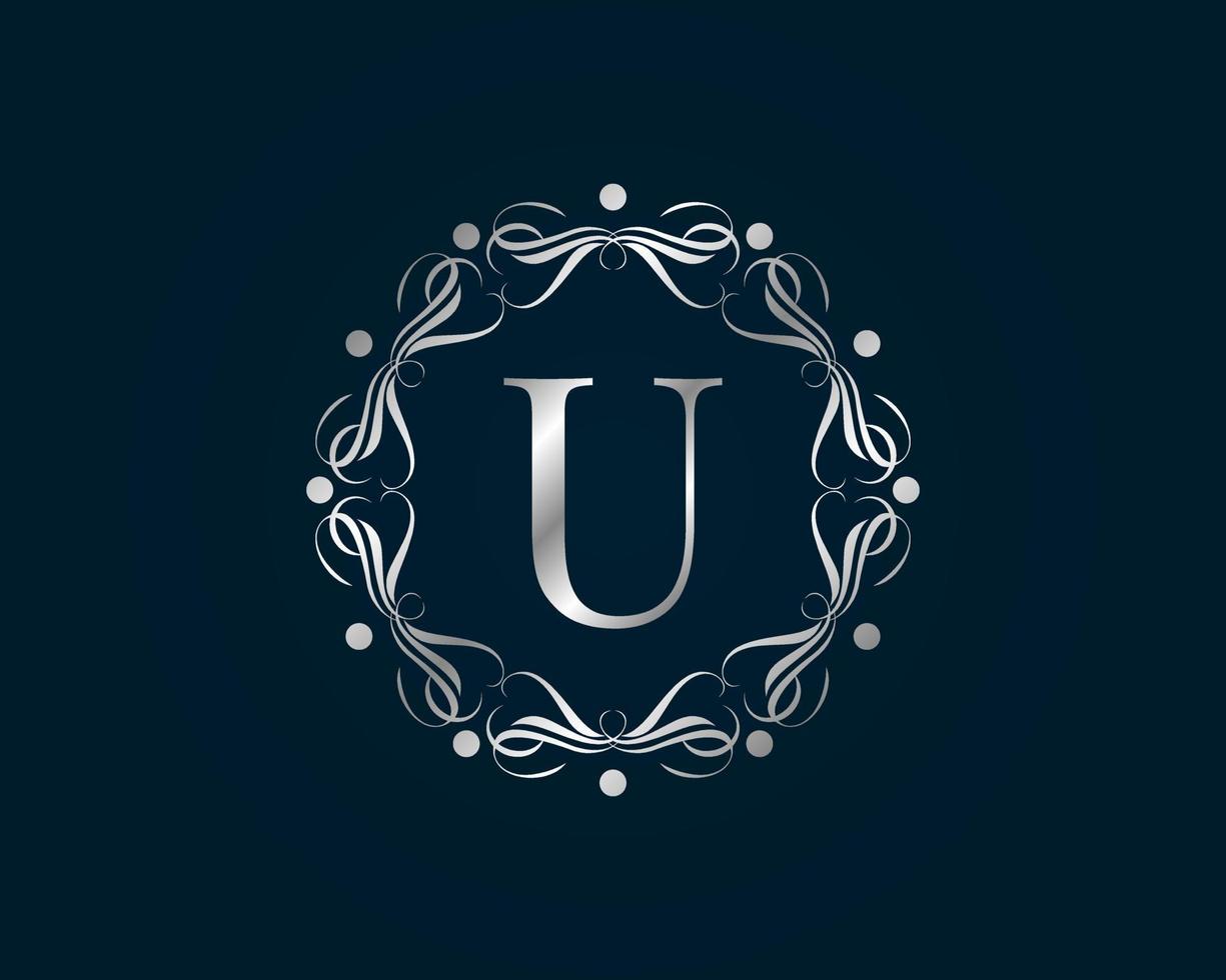 graceful letter U vector