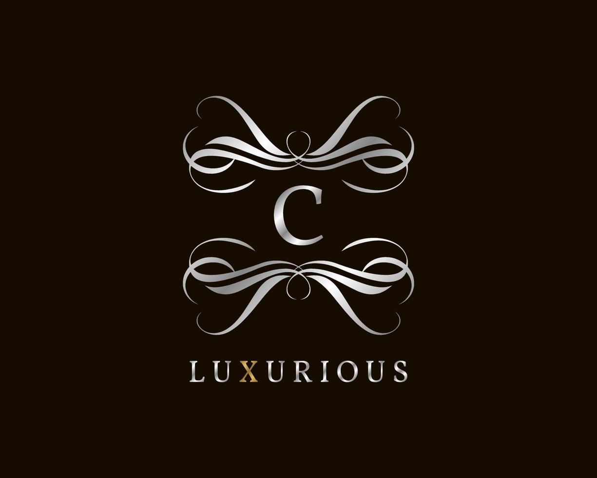 graceful letter C vector