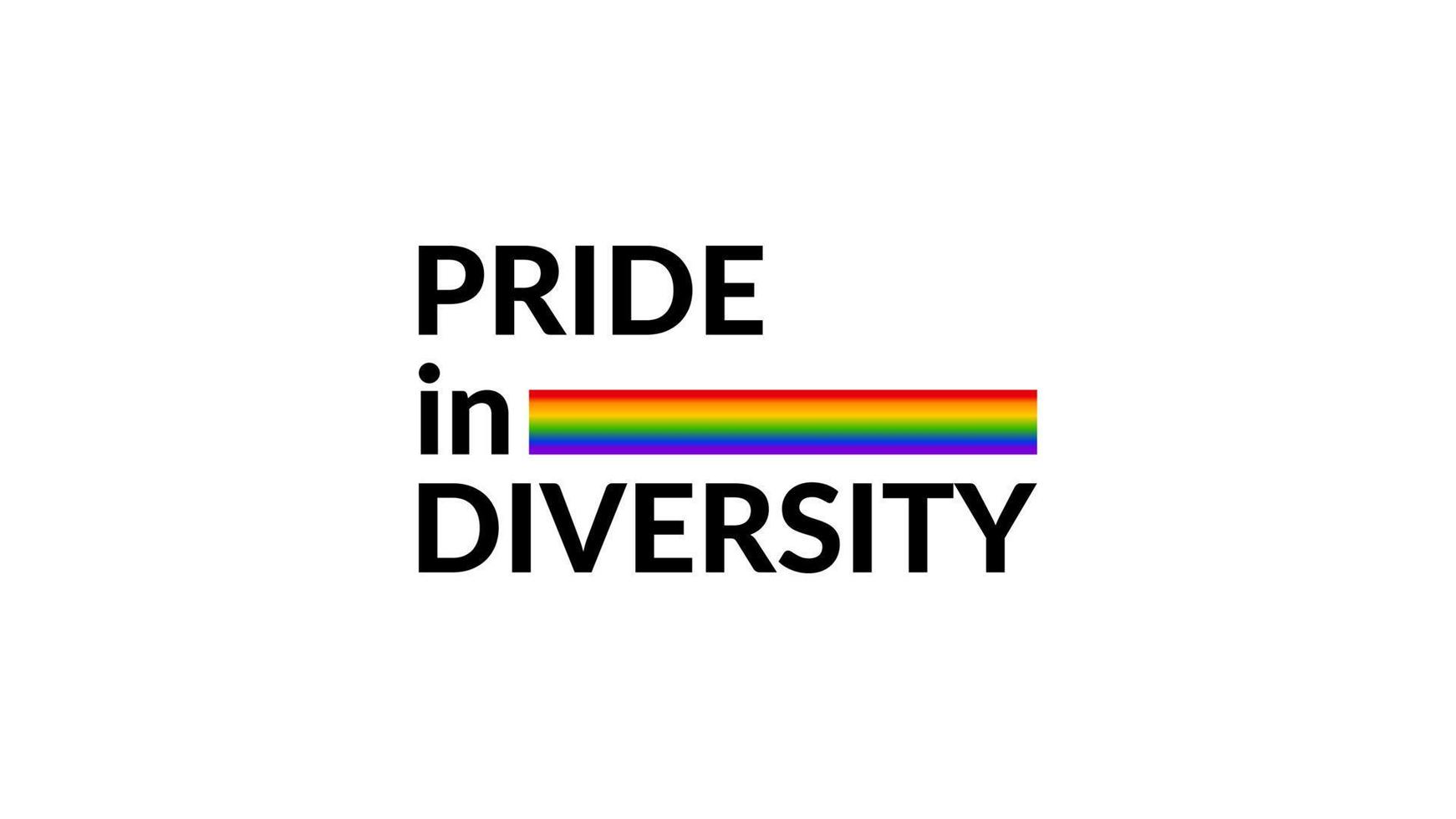 Pride in diversity text with color sign for web or print lgbt media support clean and strong message vector design