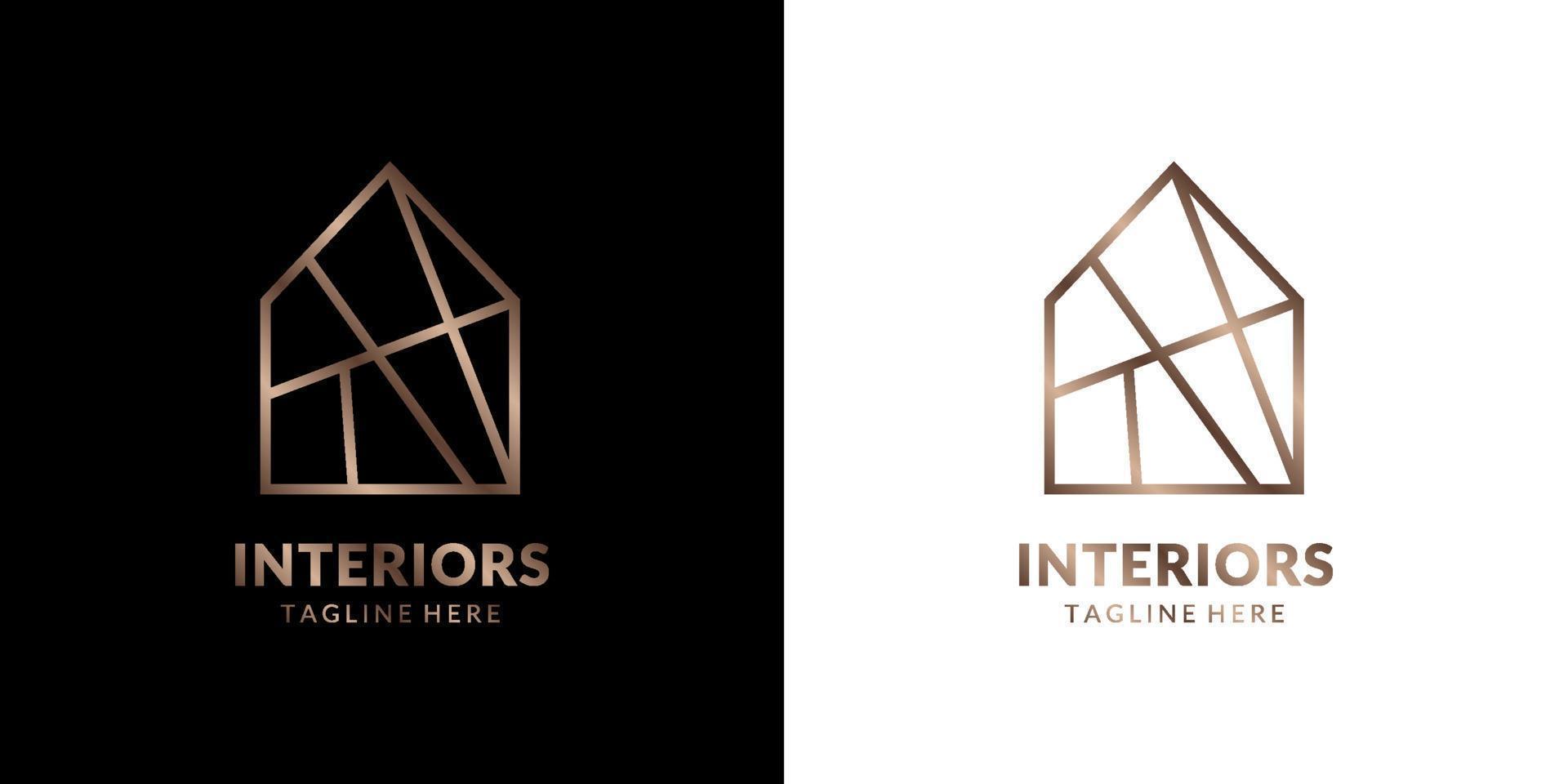 logotipo de casa abstracto minimalista y elegante para bienes raíces, construcción, interior, decoración exterior del hogar vector