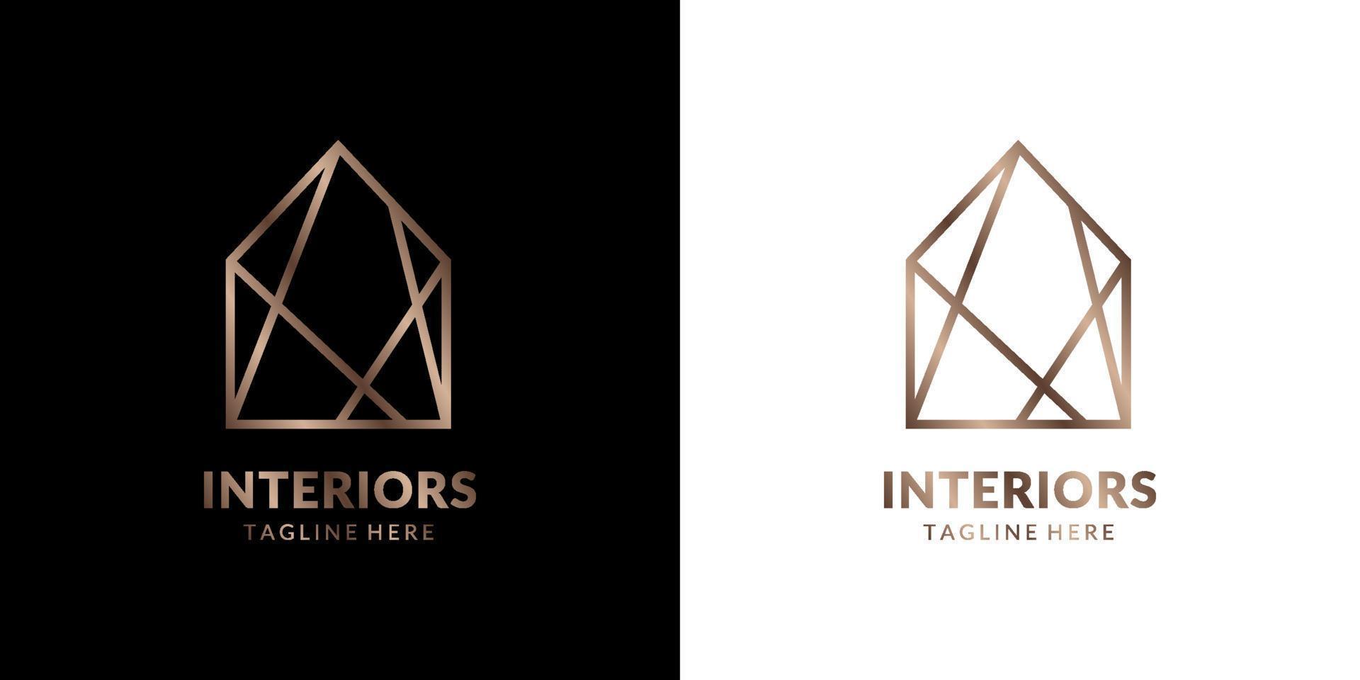 minimalist and elegant house logo for real estate, construction, interior, exterior home decoration vector