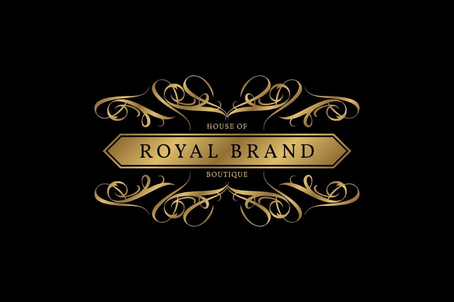 luxurious crest logo for boutique, royal wedding organizer, bridal, fashion apparel vector