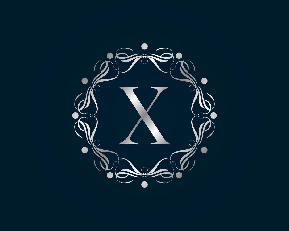 graceful letter X vector