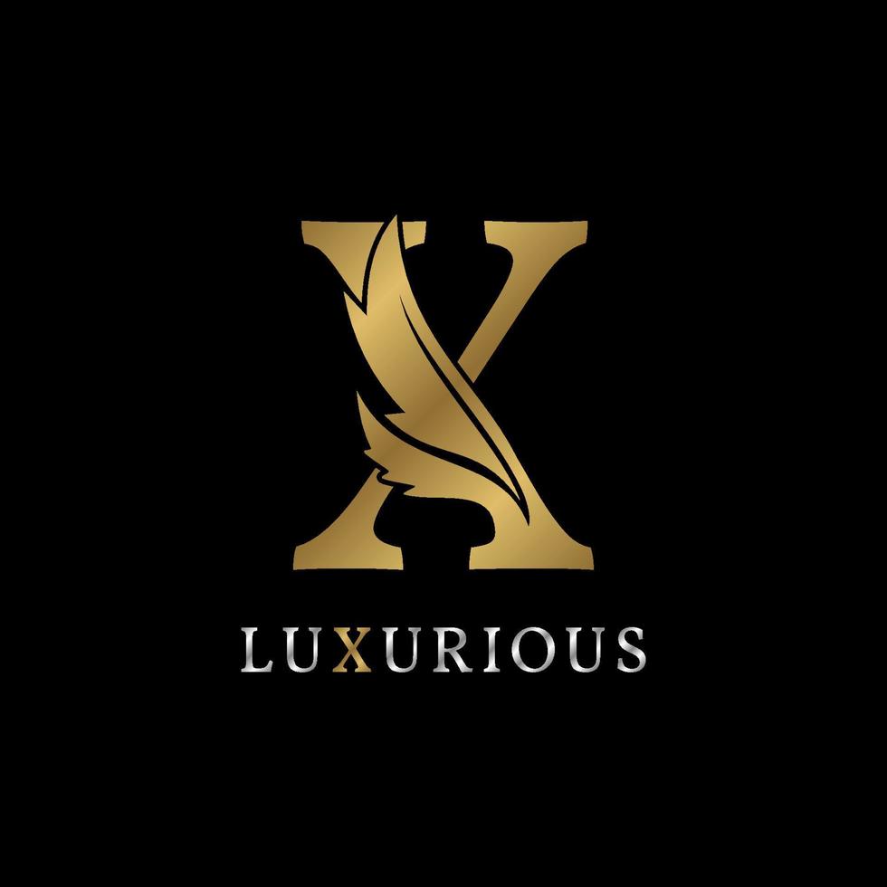 letter X floral decorative luxurious alphabet for bridal, wedding, beauty care logo, personal branding image, make up artist,eye lash, nail art or any other royal brand and company vector