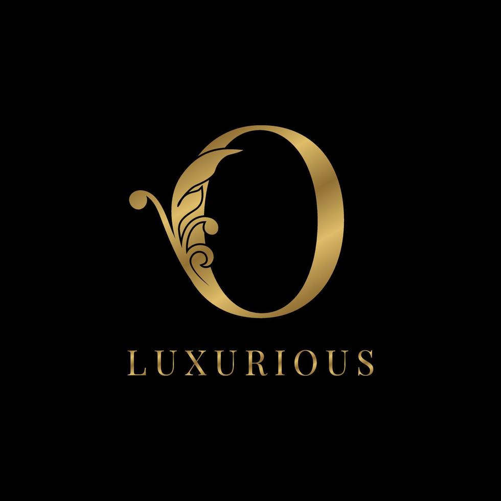 luxury floral vintage letter O vector