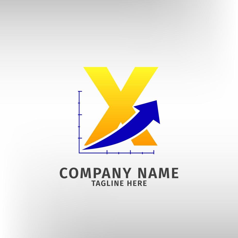 letter X traffic sales icon logo template for marketing company and financial or any other business vector