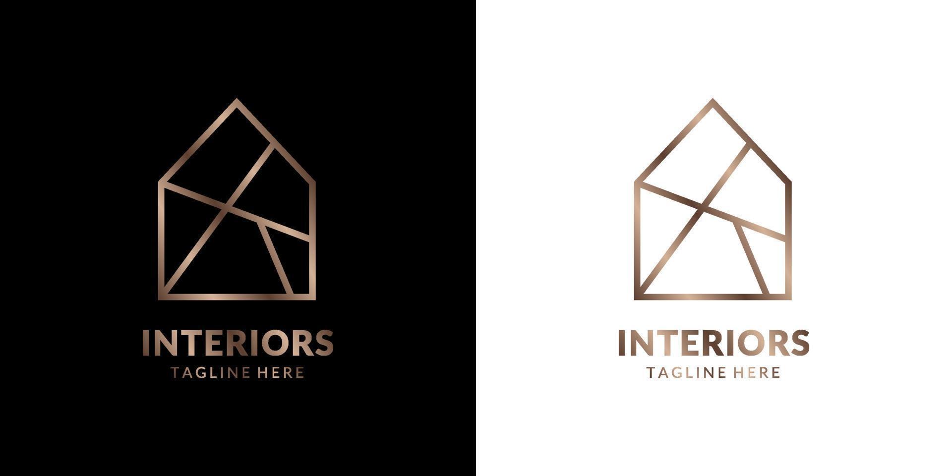 minimalist and elegant house logo for real estate, construction, interior, exterior home decoration vector
