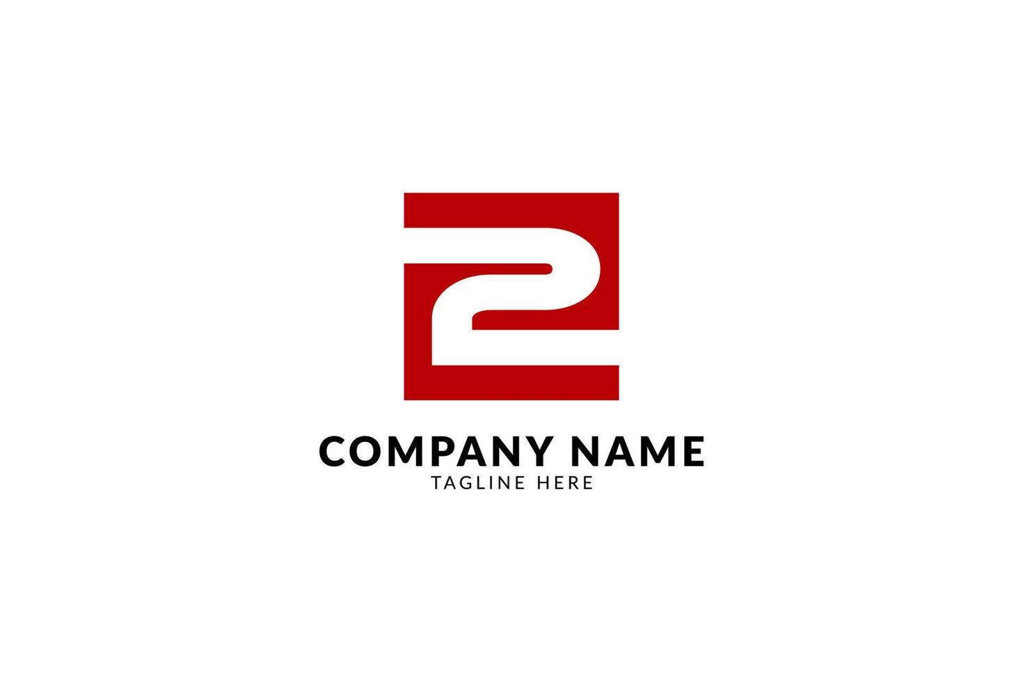 negative 2 inside red square. minimalist, bold, strong company logo vector
