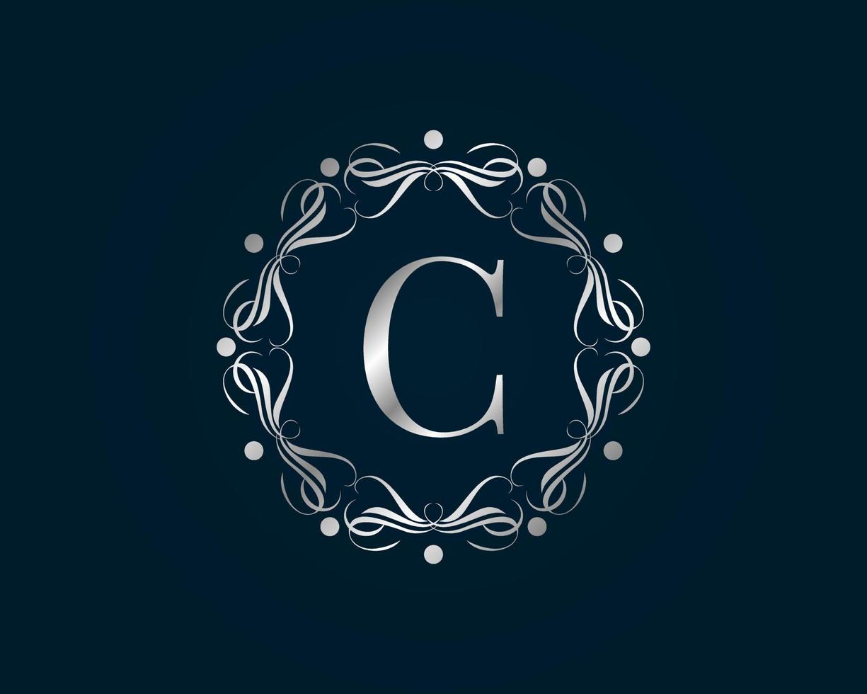 graceful letter C vector