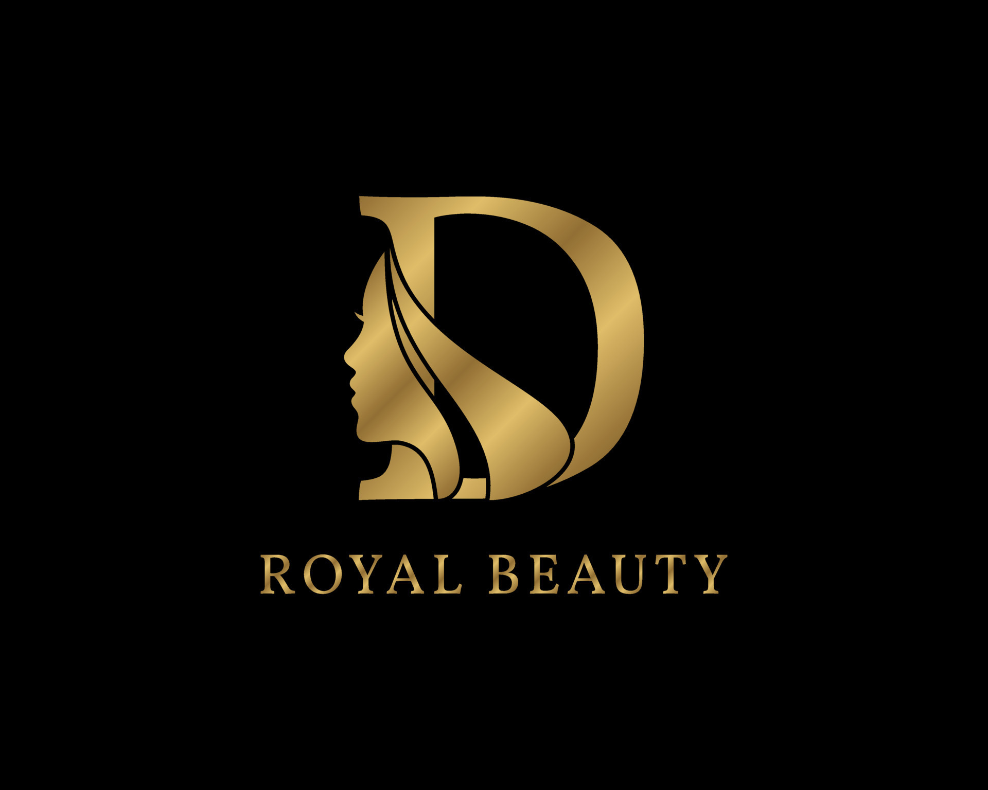 luxurious letter D beauty face decoration for beauty care logo ...