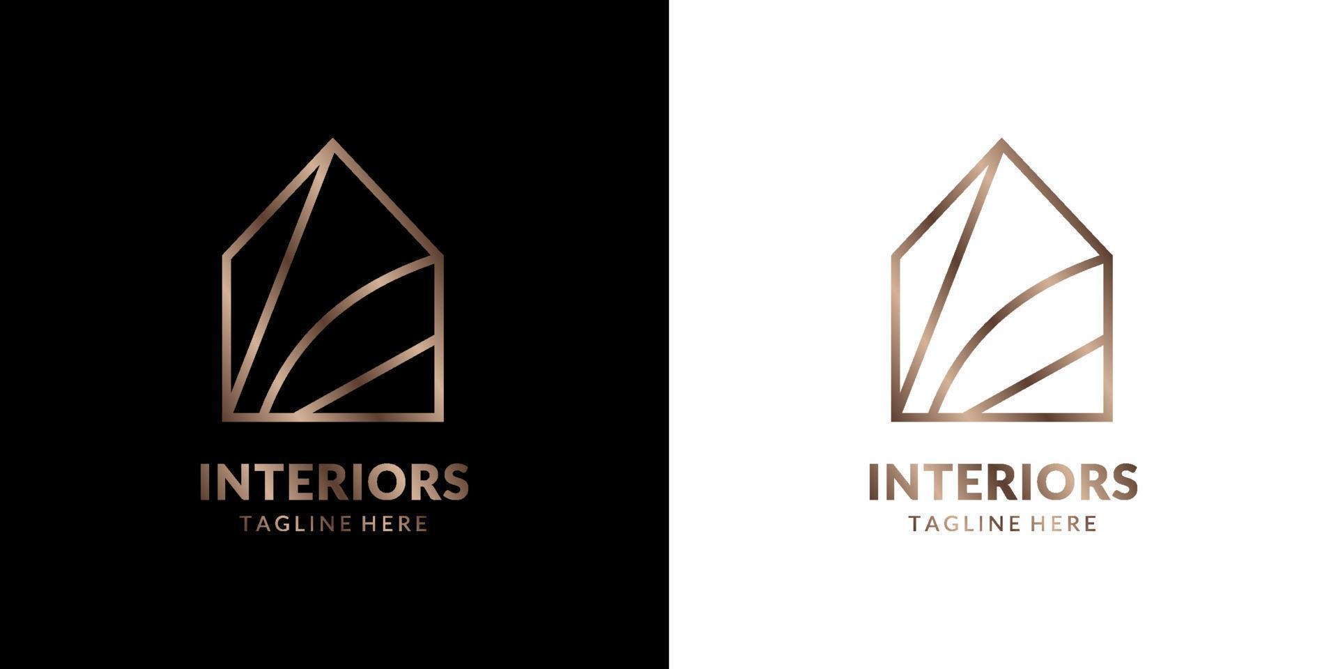 minimalist and elegant abstract house logo for real estate, construction, interior, exterior home decoration vector