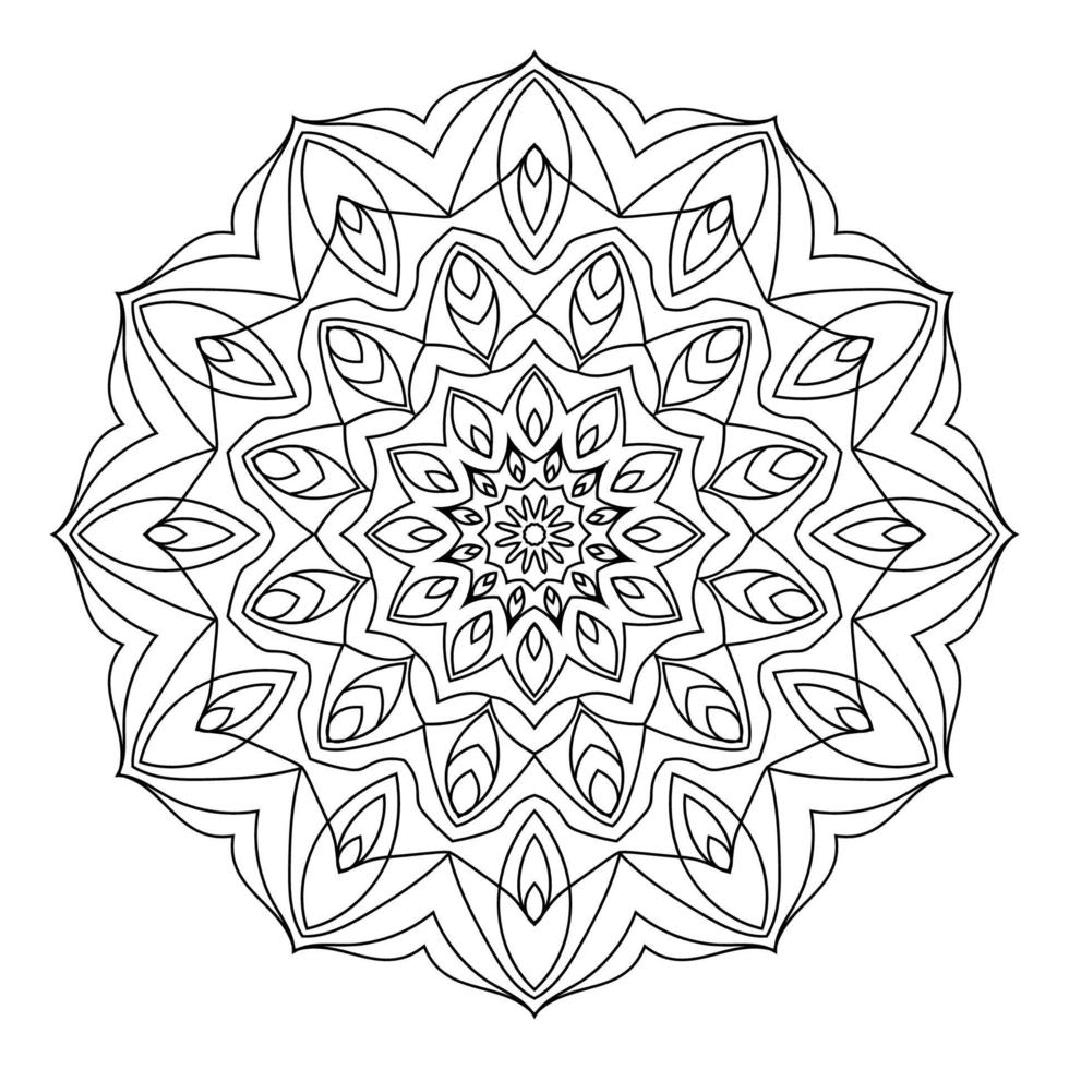 elemento de diseño de vector de arte de mandala de flor abstracta