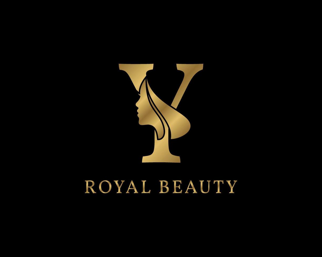 lujosa decoración de letras y caras de belleza para el logotipo de cuidados de belleza, imagen de marca personal, maquillador o cualquier otra marca y empresa real vector