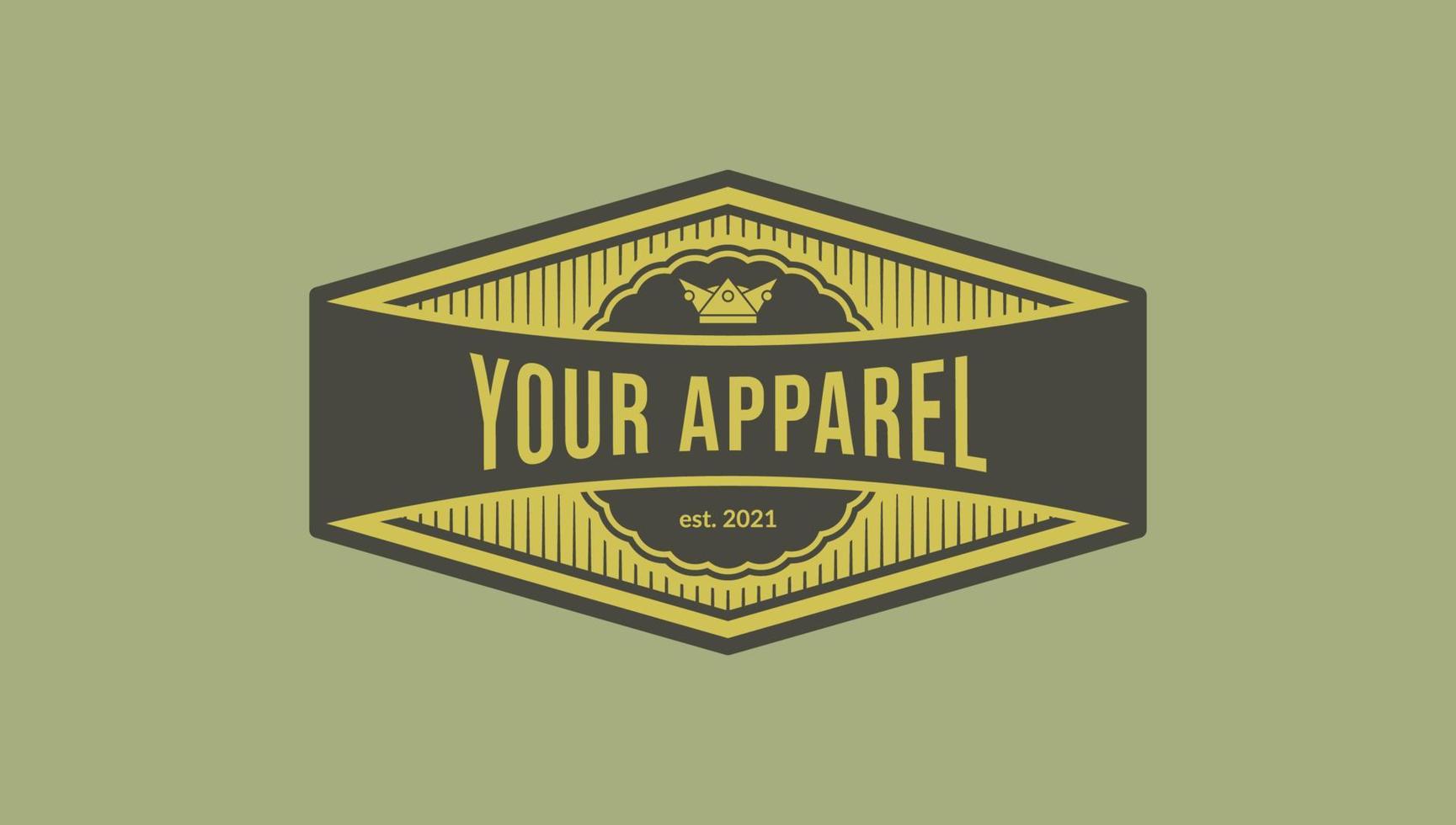 vintage emblem logo, hang tag, sticker for your apparel and creative merchandise vector