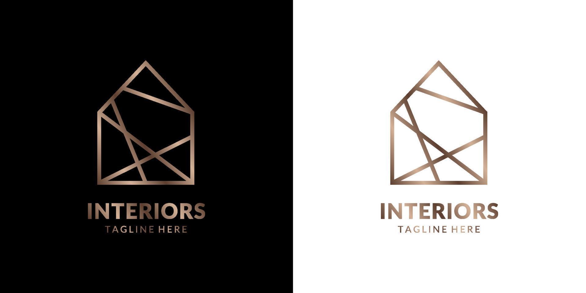 minimalist and elegant abstract house logo for real estate, construction, interior, exterior home decoration vector