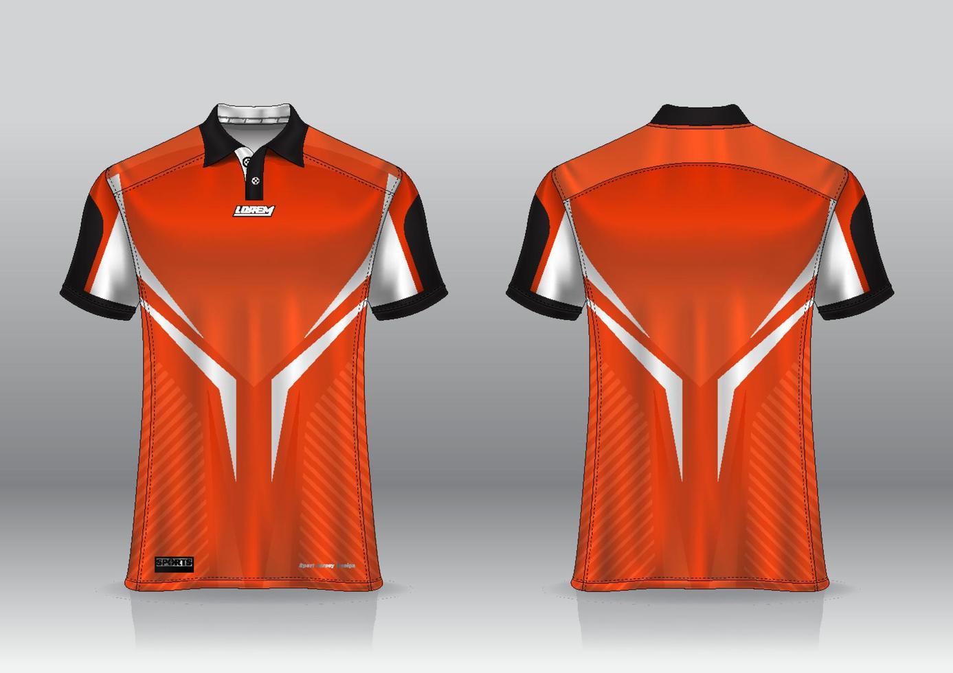 Diseño de uniforme de camisa de polo, se puede utilizar para bádminton, golf en la vista frontal, vista posterior. vector de maqueta de jersey, diseño premium muy simple y fácil de personalizar