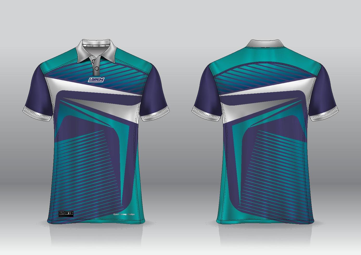 Polo shirt uniform design, can be used for badminton, golf in front view, back view. jersey mockup Vector, design premium very simple and easy to customize vector