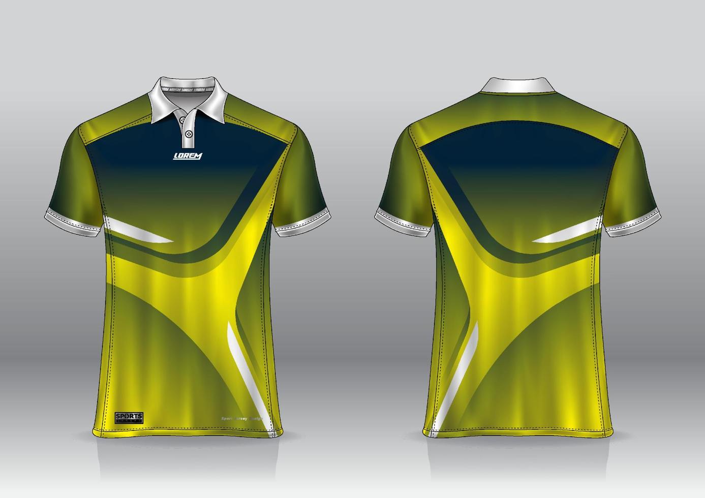 Polo shirt uniform design, can be used for badminton, golf in front view, back view. jersey mockup Vector, design premium very simple and easy to customize vector