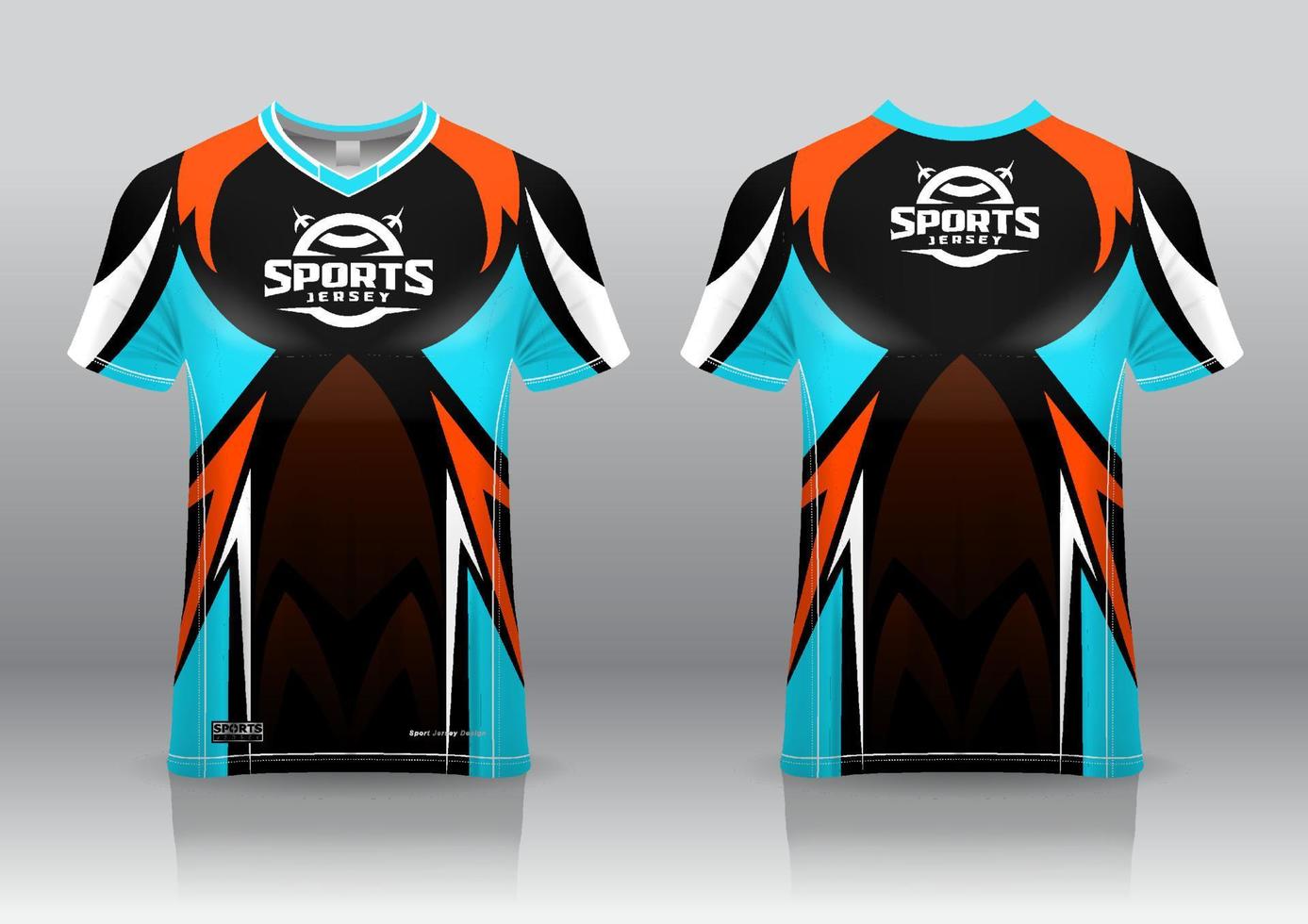 esport jersey gaming design front and back view vector