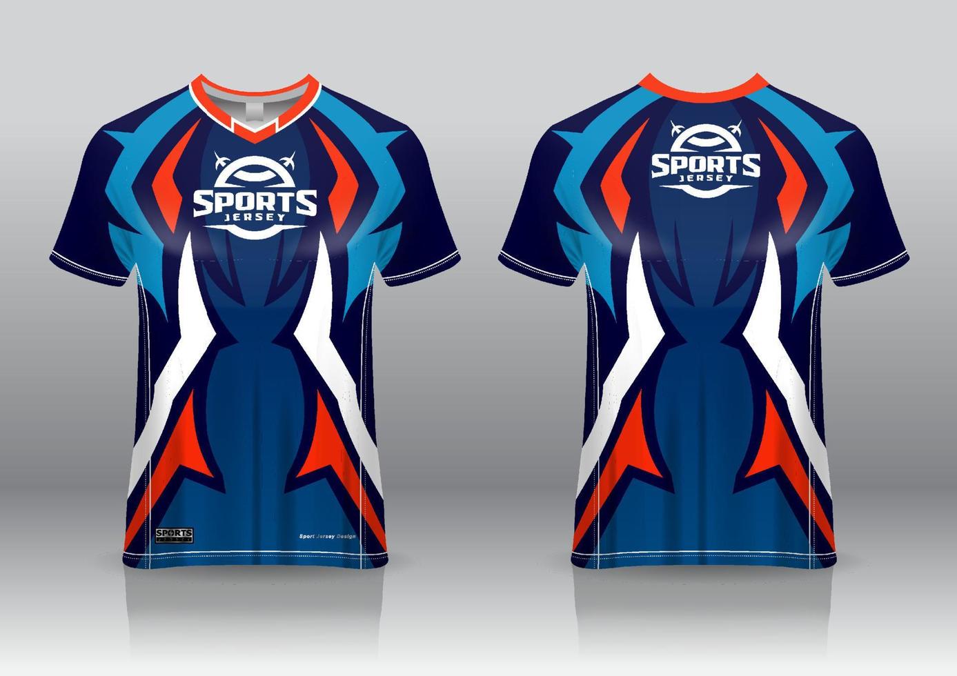 esport jersey gaming design front and back view vector